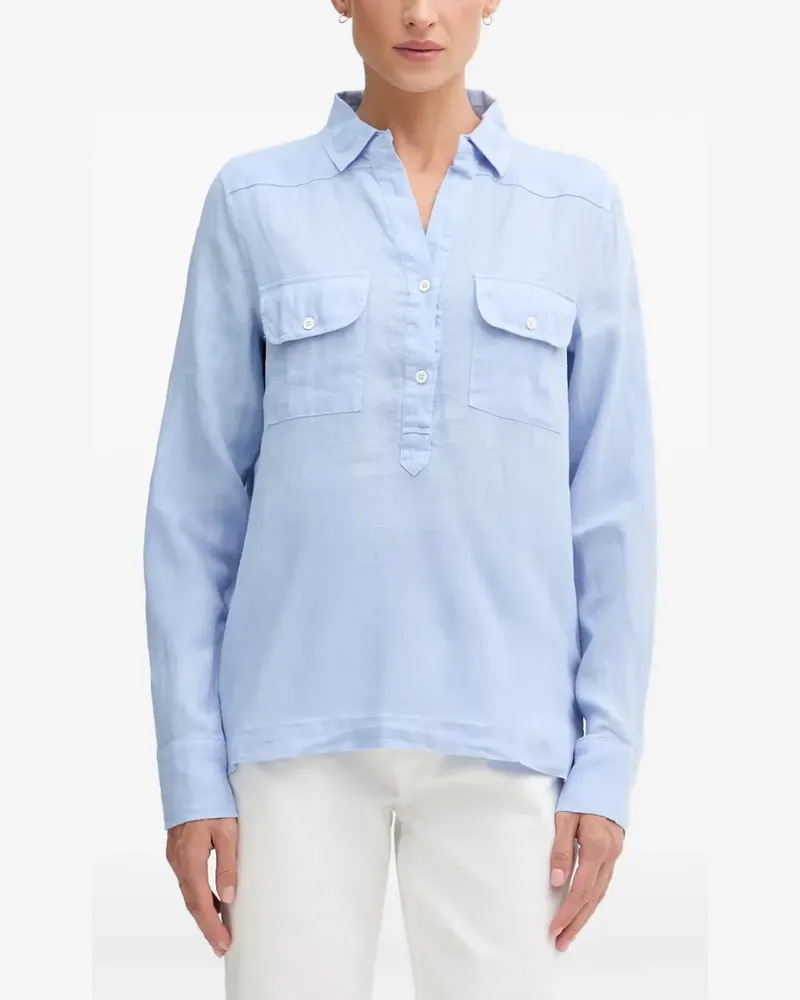 Mos Mosh linen chest-pocket shirt - Blau Blau