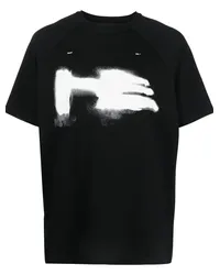 Heliot Emil T-Shirt mit Logo-Print Schwarz