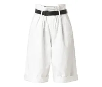 Hose mit Paperbag-Taille - Weiß