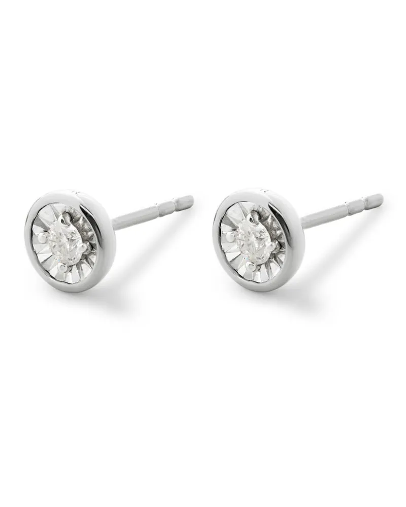 Monica Vinader Ohrstecker mit Diamant - Silber Silber