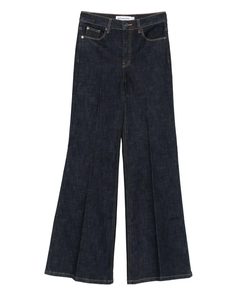 Self-Portrait Jeans mit ausgestelltem Bein - Blau Blau
