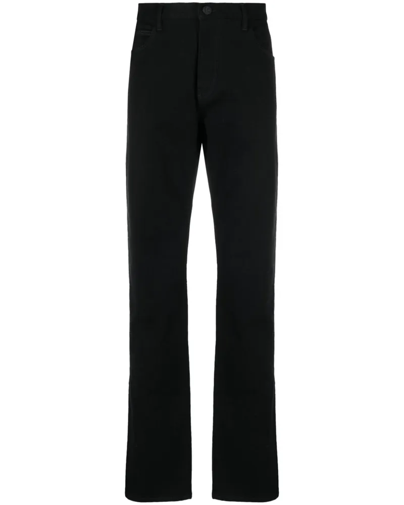 Giorgio Armani Halbhohe Straight-Leg-Jeans Schwarz