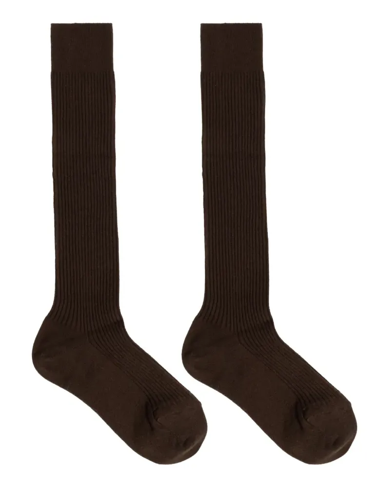 Max Mara ribbed cashmere socks brown - Braun Braun