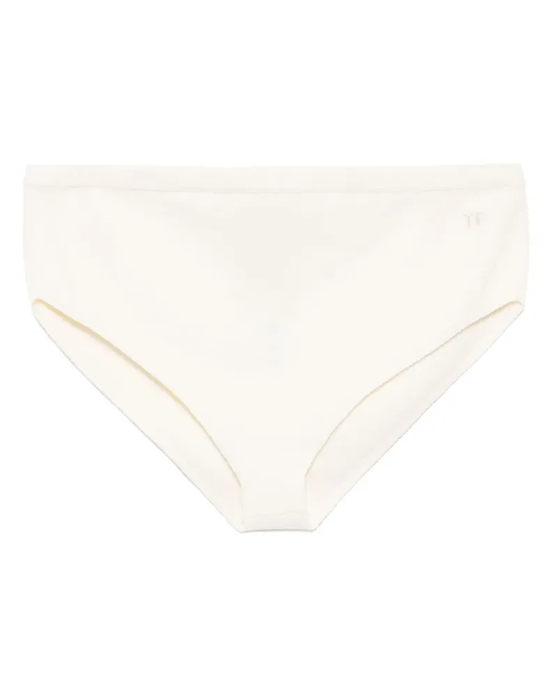 Tom Ford Slip mit Logo-Stickerei - Weiß Weiß