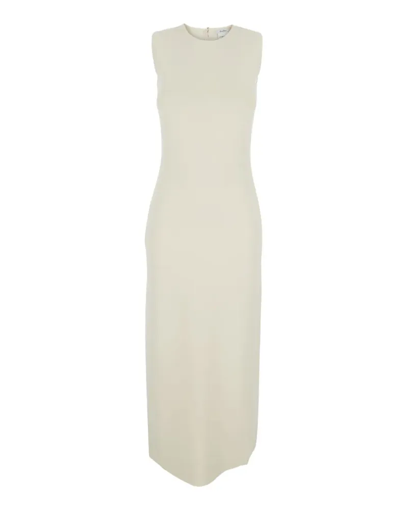 Max Mara Visiera Midikleid mit rundem Ausschnitt - Weiß Weiß