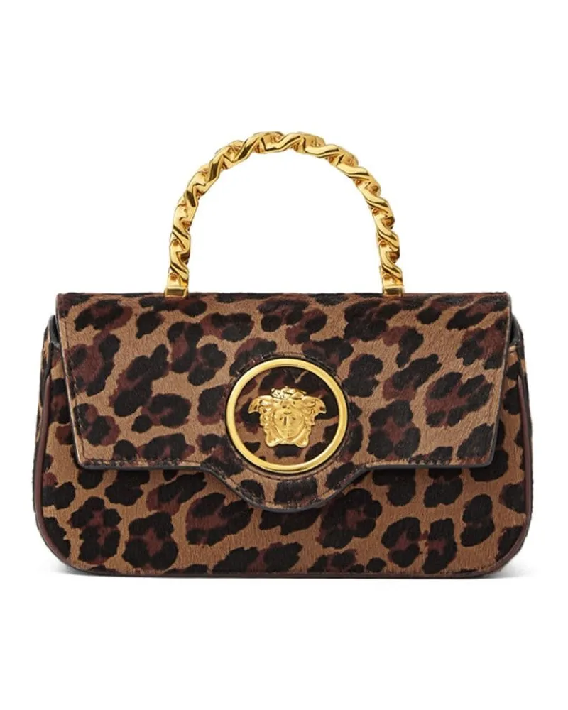 Versace La Medusa Mini-Tasche mit Leoparden-Print - Braun Braun