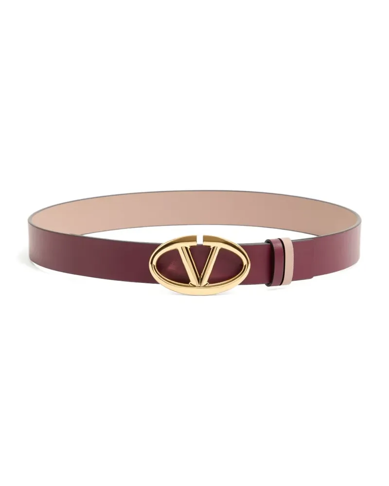 Valentino Garavani VLogo The Bold Edition reversible calfskin belt, 30mm - Rot Rot