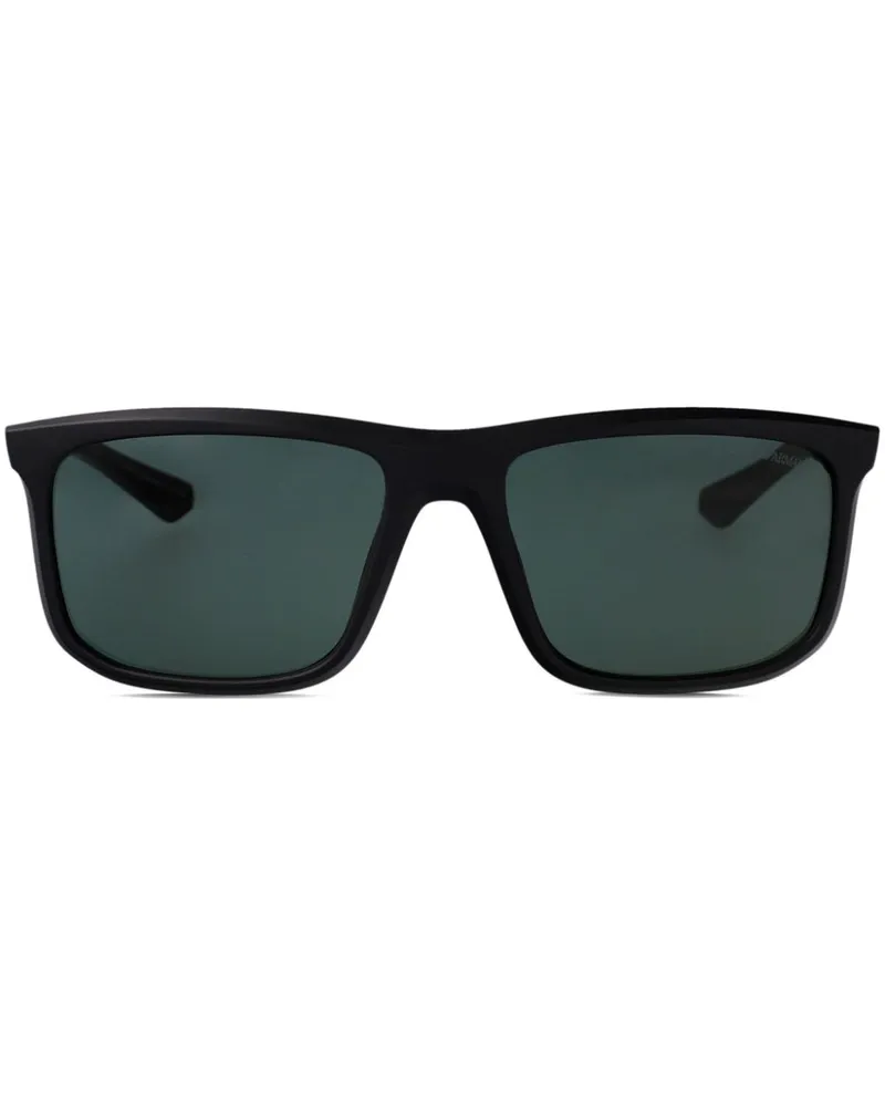 Emporio Armani Matte Sonnenbrille mit eckigem Gestell - Schwarz Schwarz