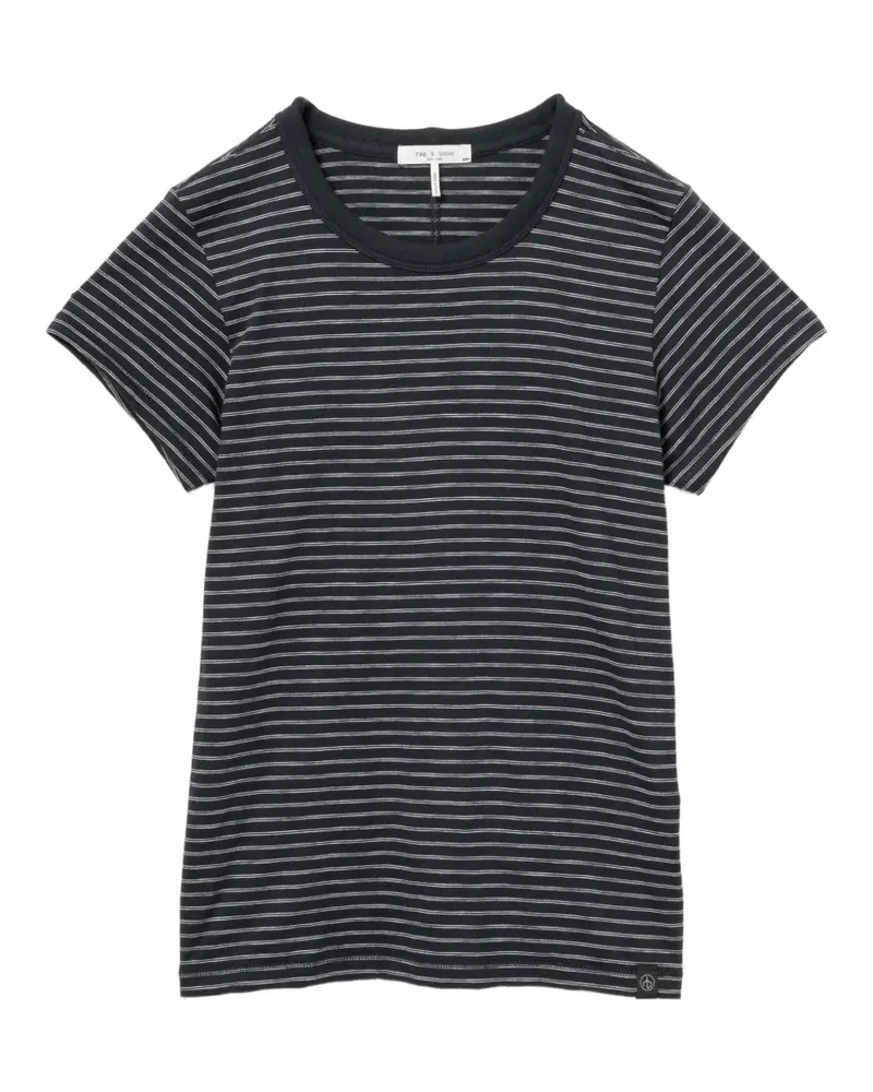 Rag & Bone Gestreiftes The Slub T-Shirt - Schwarz Schwarz