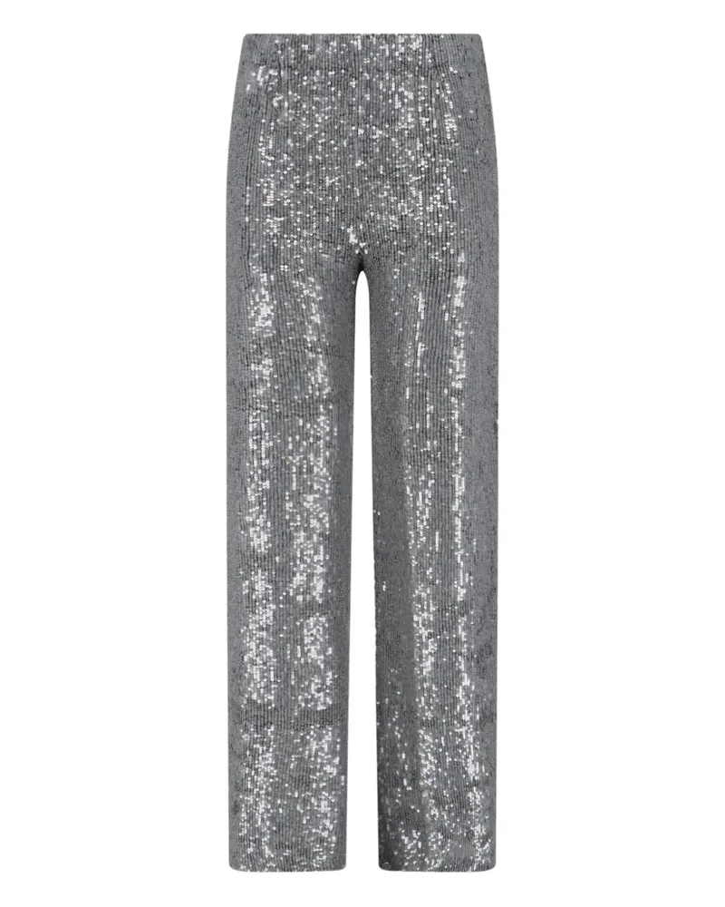 P.A.R.O.S.H. P.A.R.O H. Paillettenhose mit geradem Bein - Silber Silber