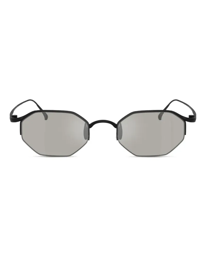 Giorgio Armani Sonnenbrille mit sechseckigem Gestell - Schwarz Schwarz