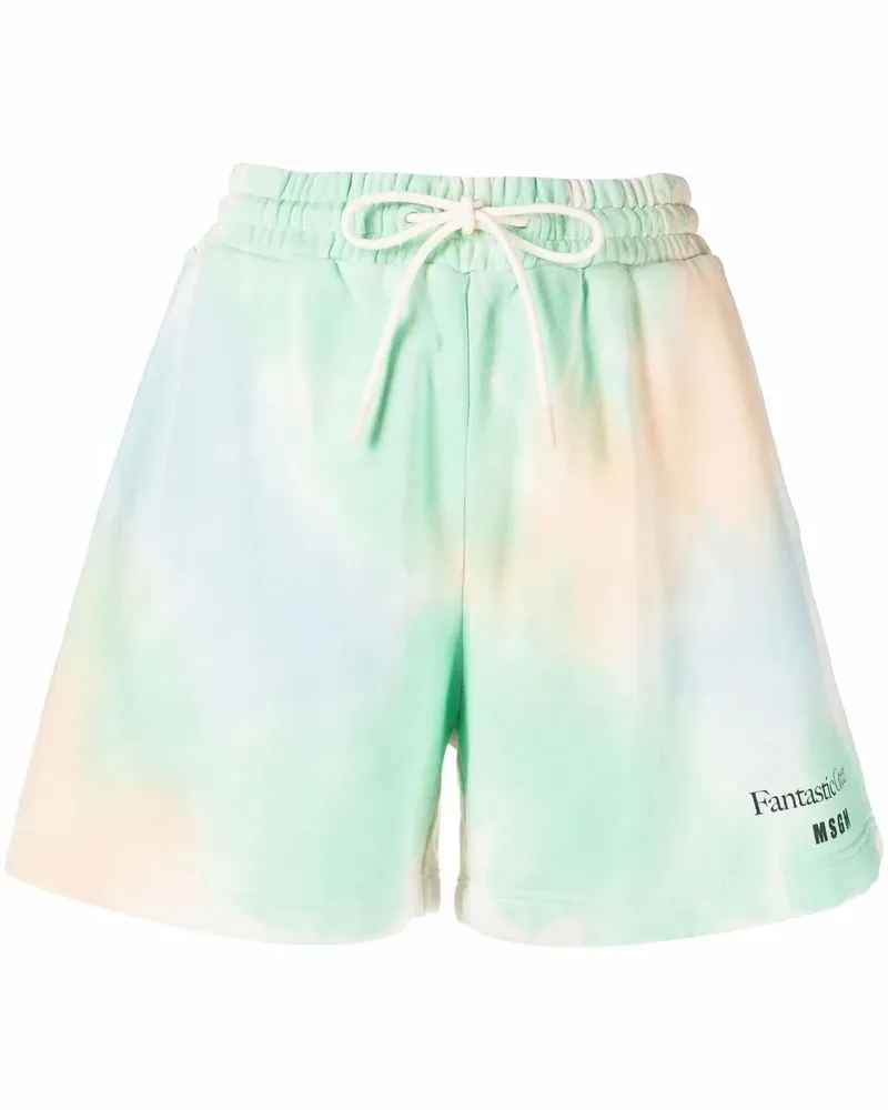 MSGM Joggingshorts mit Batikmuster - Grün Grün