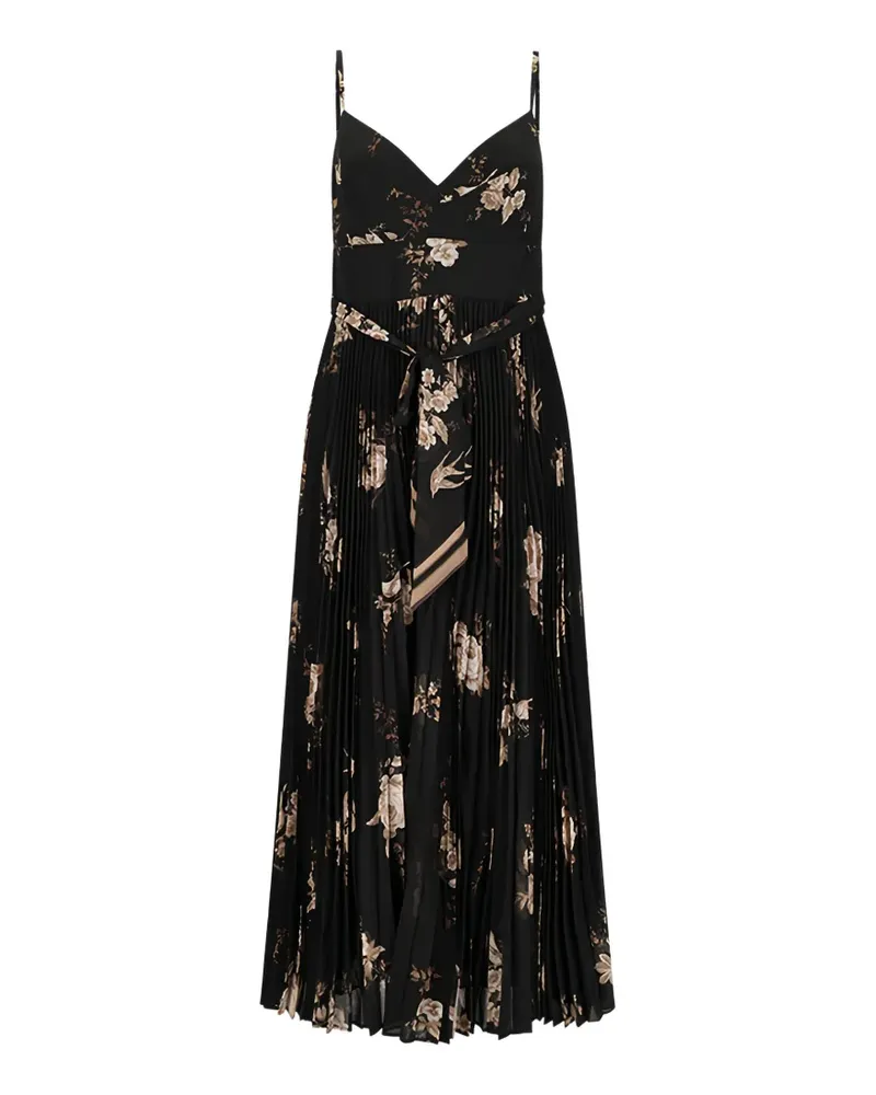 Zimmermann Sunray pleated floral midi dress - Schwarz Schwarz