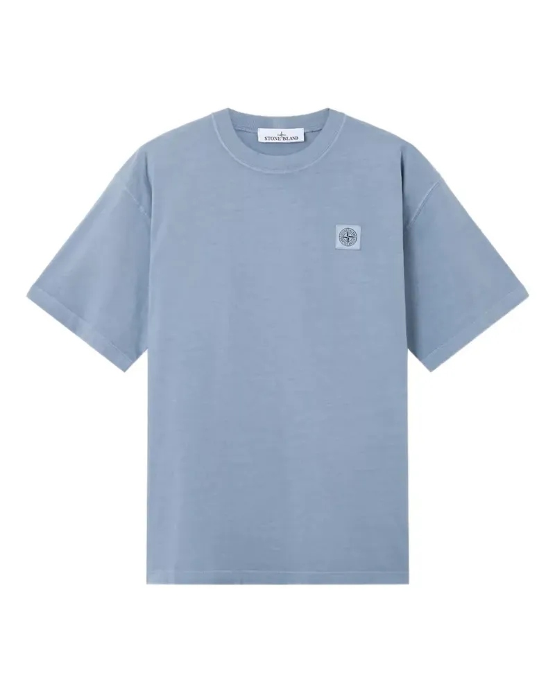Stone Island T-Shirt mit Logo-Patch - Blau Blau