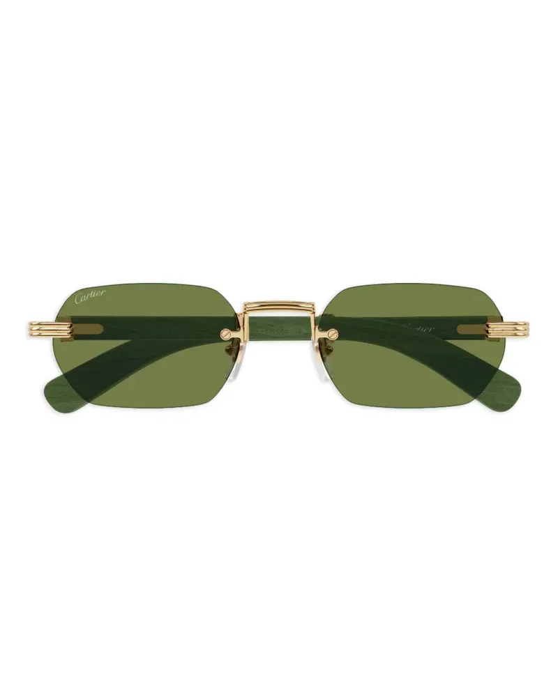 Cartier rectangle-frame sunglasses - Gold Gold
