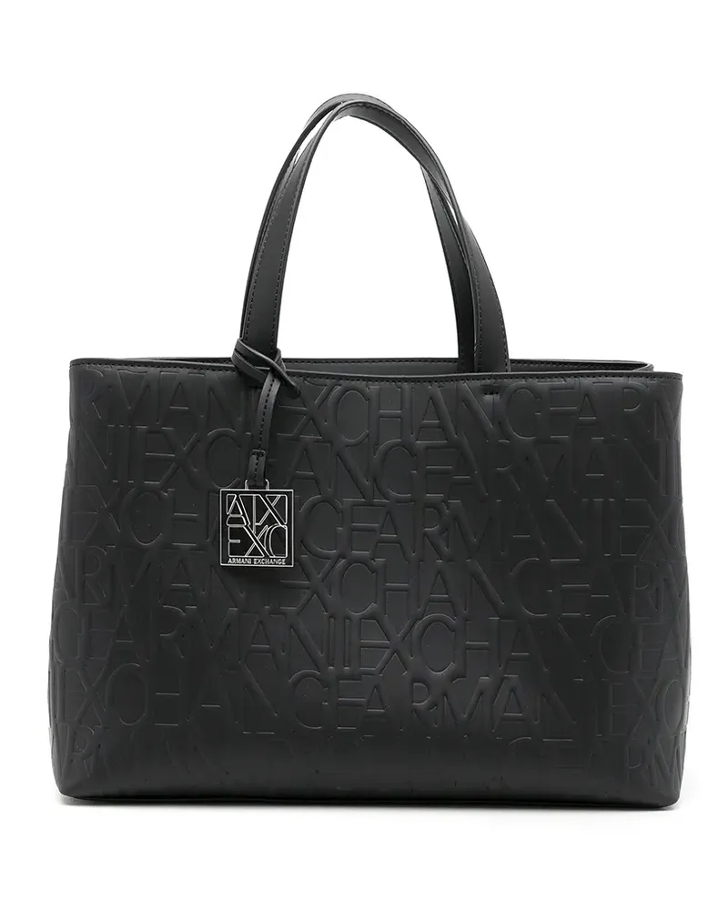 Armani Exchange Shopper mit Logo-Prägung - Schwarz Schwarz