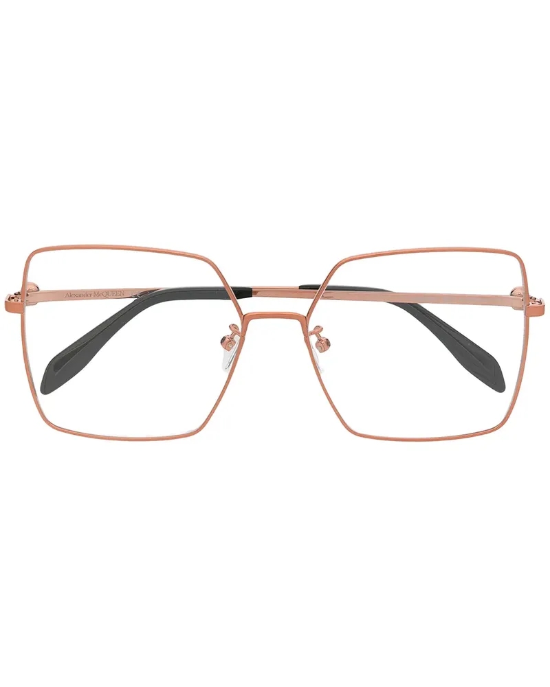 Alexander McQueen Brille mit Oversized-Gestell - Gold Gold