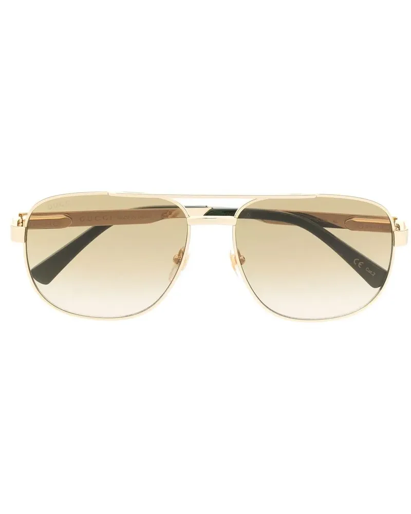 Gucci Pilotenbrille mit Logo-Gravur - Gold Gold