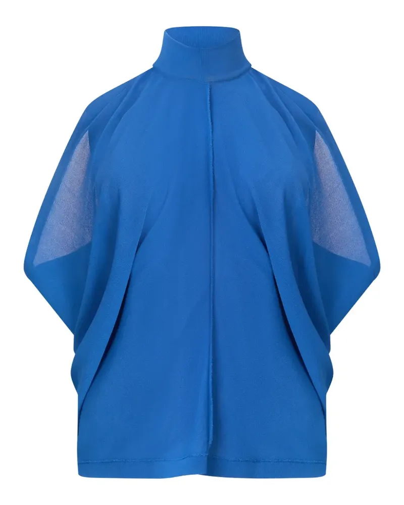 Alberta Ferretti high-neck flared blouse - Blau Blau