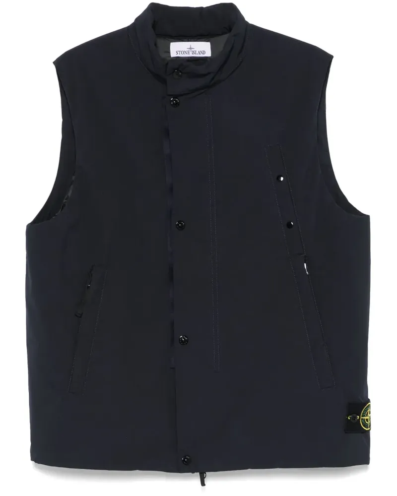 Stone Island Weste mit Kompass-Patch - Blau Blau