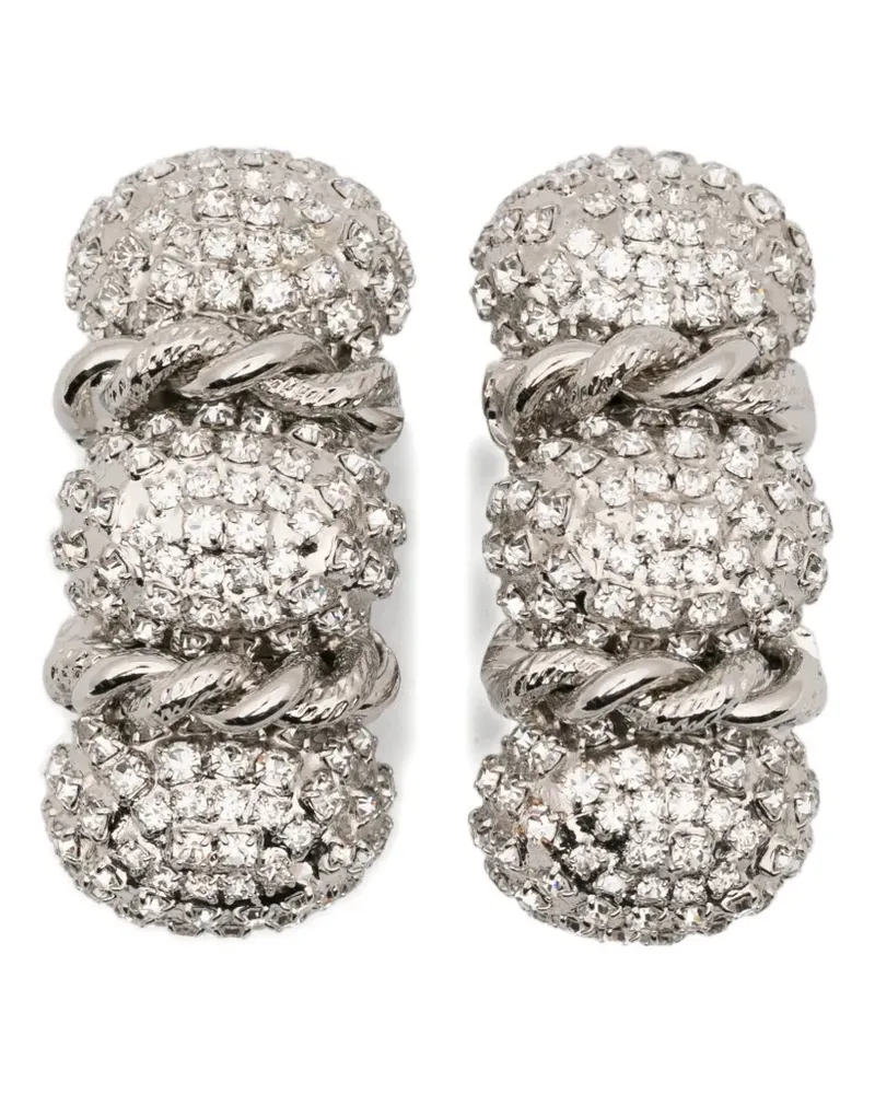 Alessandra Rich twisted embellished bijoux earrings - Silber Silber