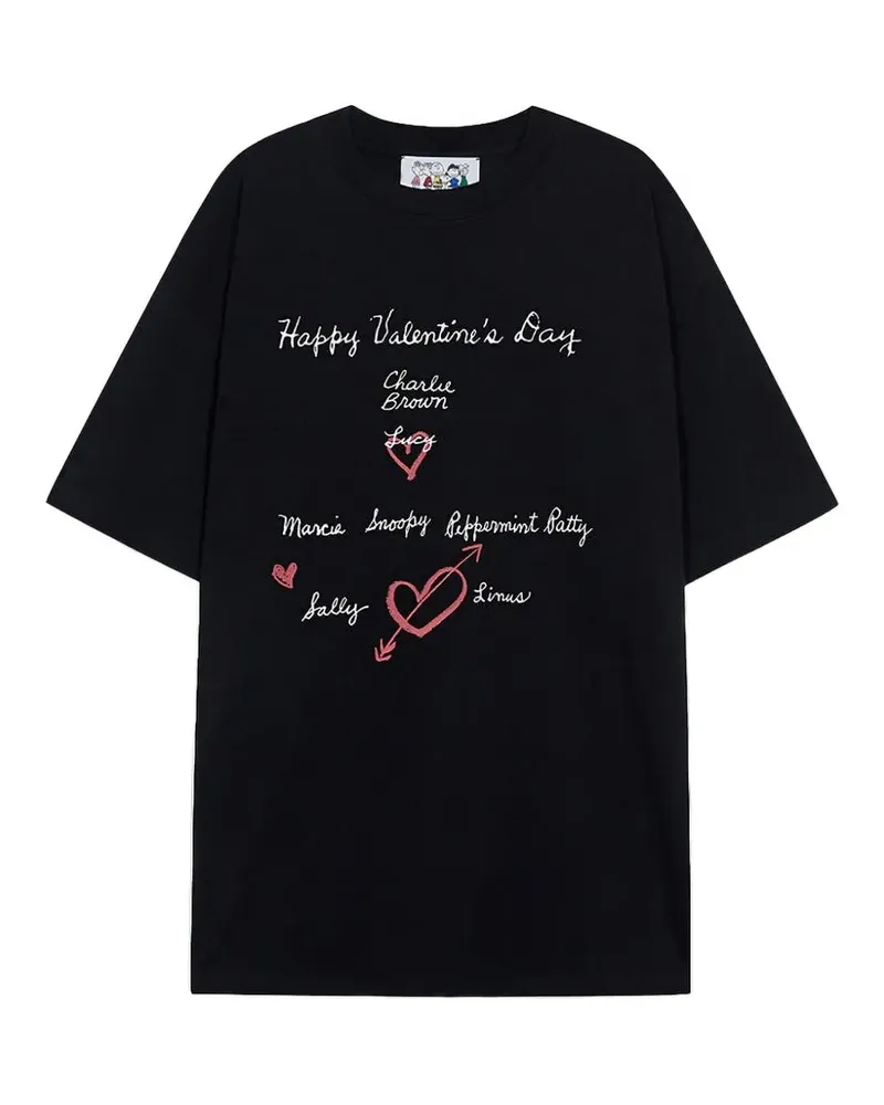 Marge Sherwood x Peanuts lettering-print T-shirt - Schwarz Schwarz