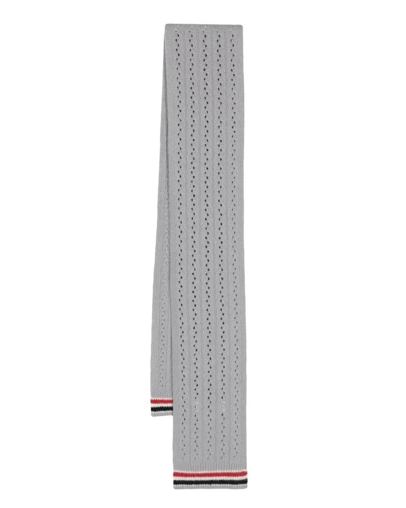 Thom Browne Schal mit Zopfmuster - Grau Grau