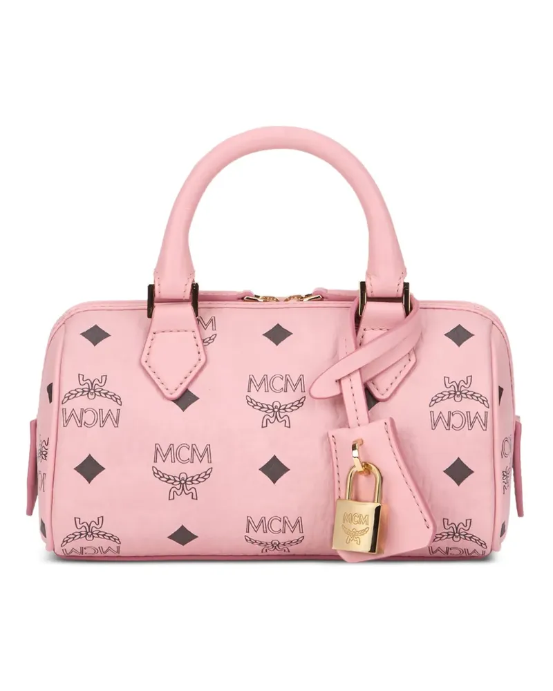 MCM Mini Ella Boston Tote Bag mit Monogramm - Rosa Rosa