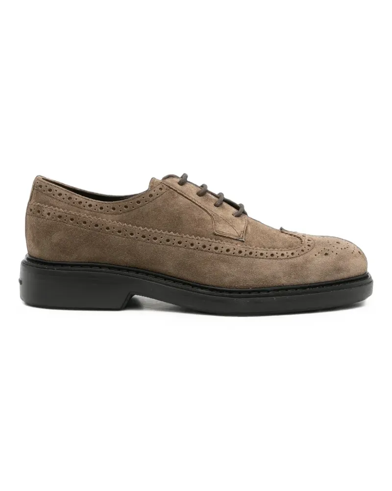 Hogan H704 Derby-Schuhe mit Budapestermuster - Braun Braun
