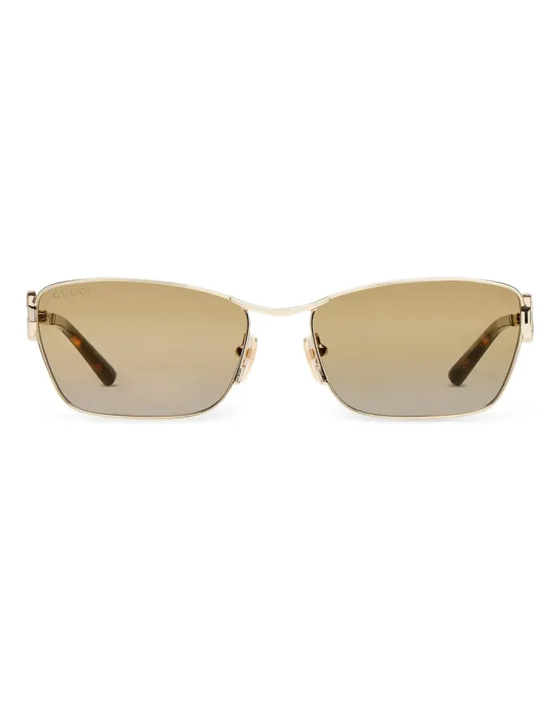 Gucci Sonnenbrille mit eckigem Gestell - Gold Gold
