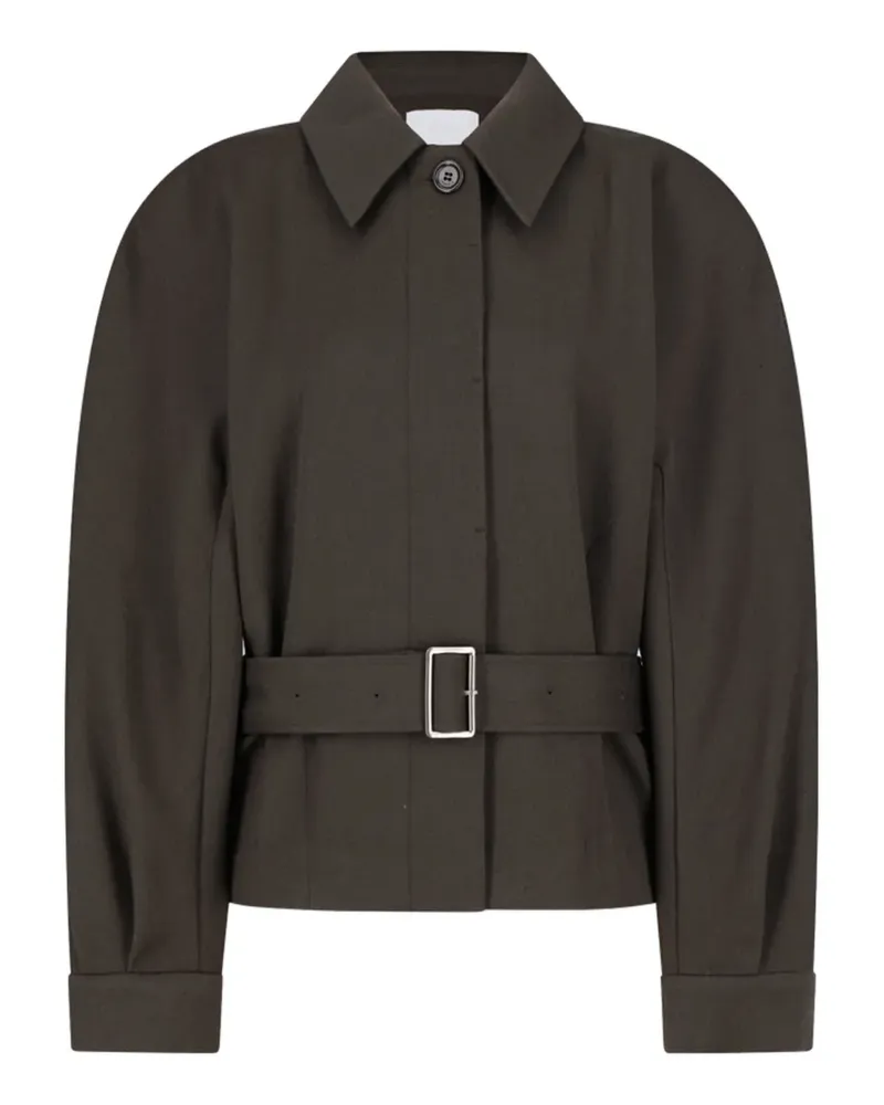 AMOMENTO belted wool jacket - Braun Braun
