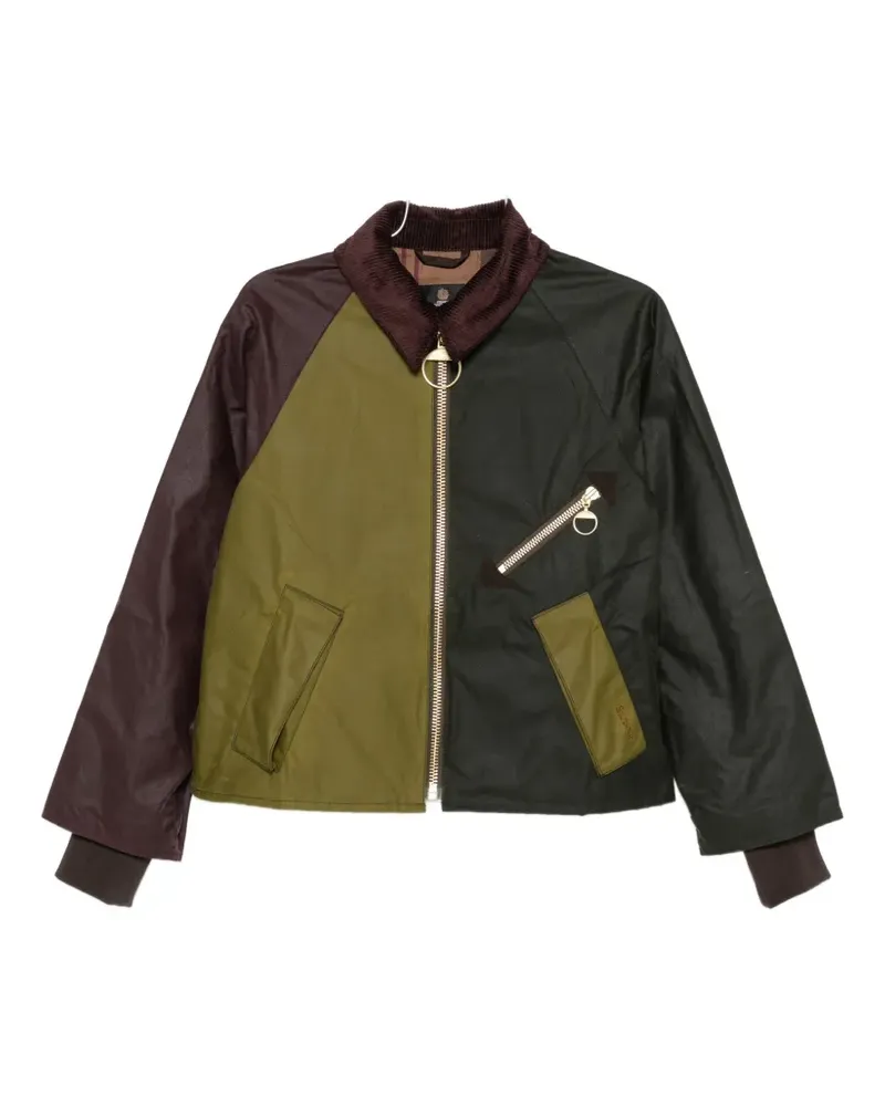 Barbour colour-block waxed jacket - Grün Grün