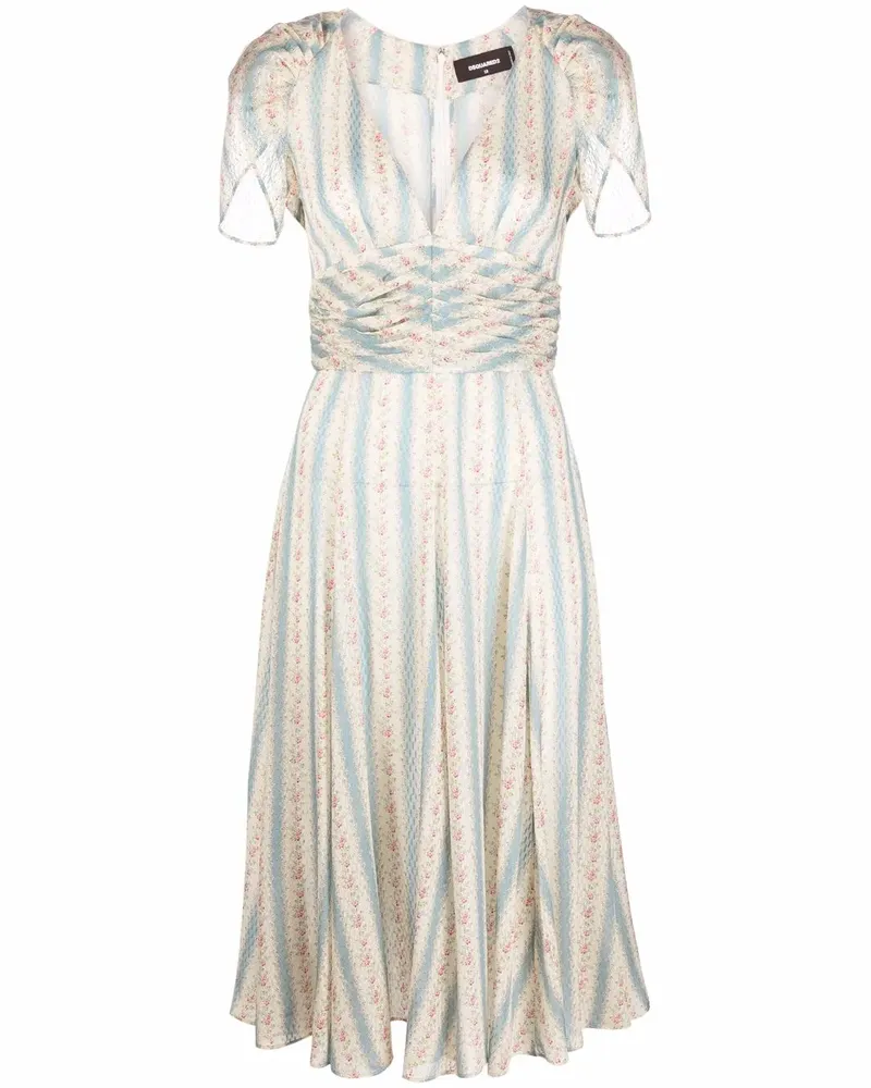 Dsquared2 Ausgestelltes Kleid mit Blumen-Print - Nude Nude