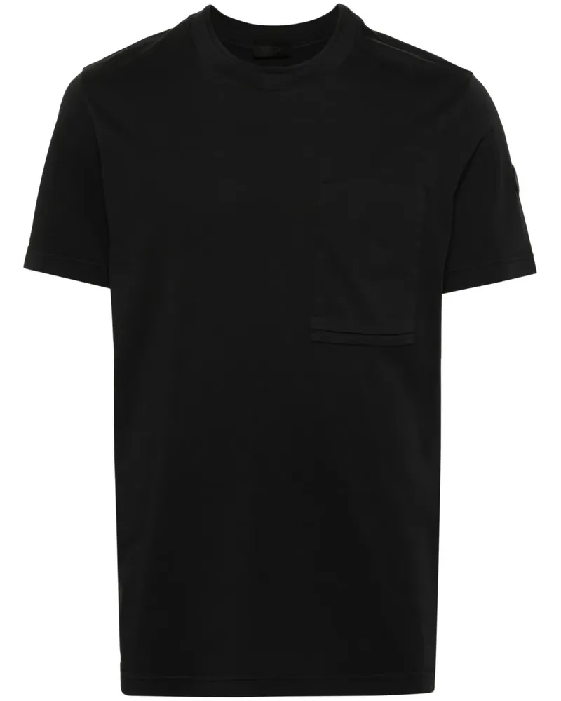 Moncler T-Shirt mit gummiertem Logo - Schwarz Schwarz