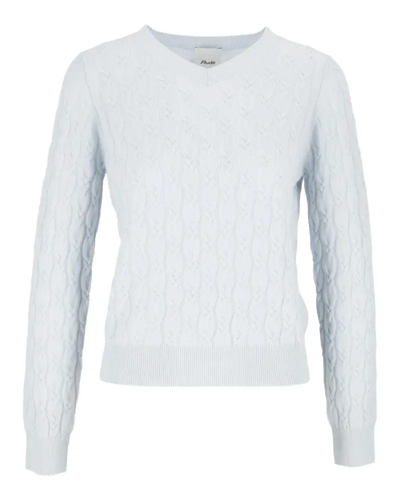 ALLUDE cable-knit V-neck sweater - Weiß Weiß