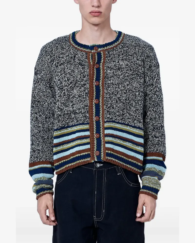 STORY mfg. Root Cardigan mit Streifendetail - Grau Grau