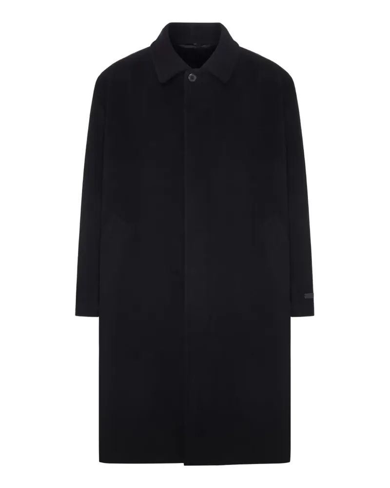Prada concealed-fastening back-belt coat - Schwarz Schwarz