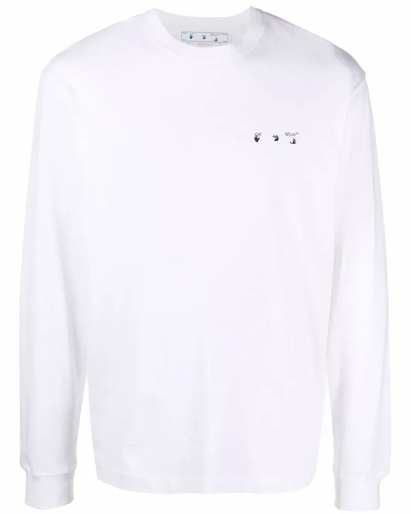OFF-WHITE Langarmshirt mit Logo-Print - Weiß Weiß
