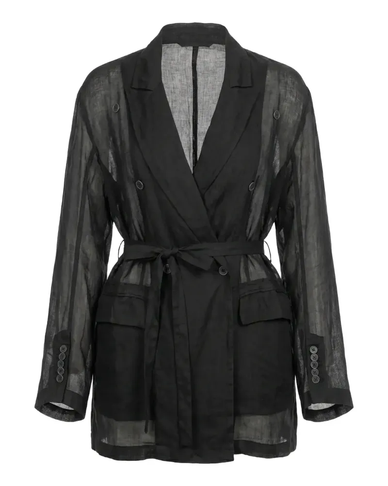 Masnada double-breasted belted jacket - Schwarz Schwarz