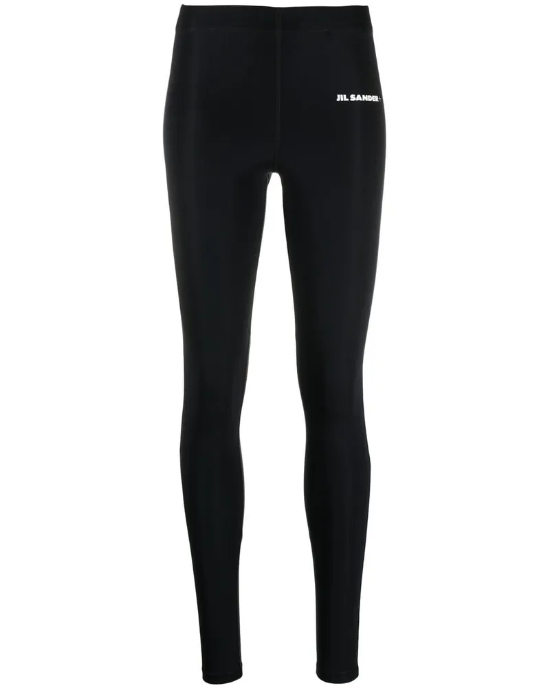 Jil Sander Leggings mit Logo-Print - Schwarz Schwarz