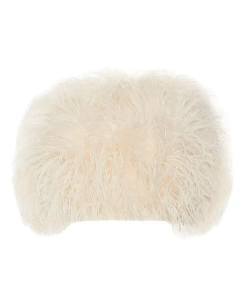 LAPOINTE Cropped-Top mit Federn - Nude Nude