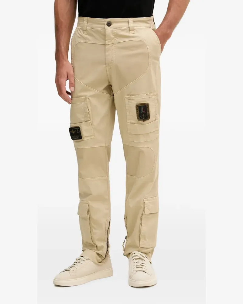 Aeronautica Militare logo-patch zip-detail cargo pants - Nude Nude
