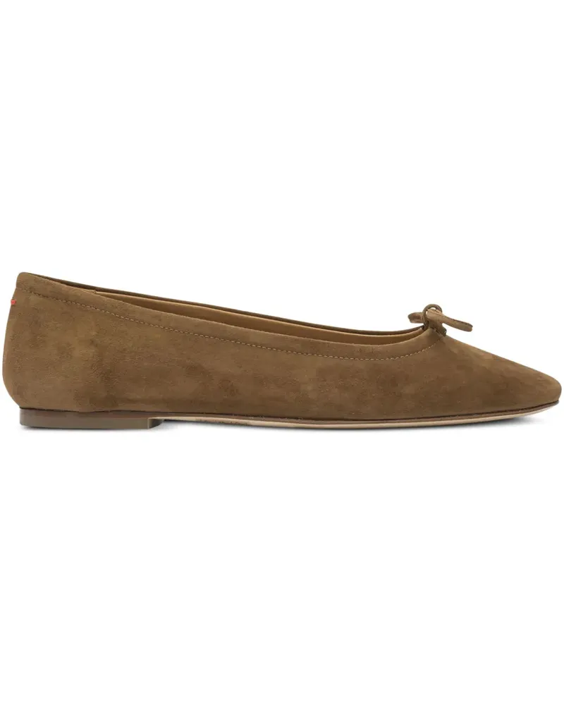 aeyde Delfina Ballerinas mit Wildlederschleife - Braun Braun