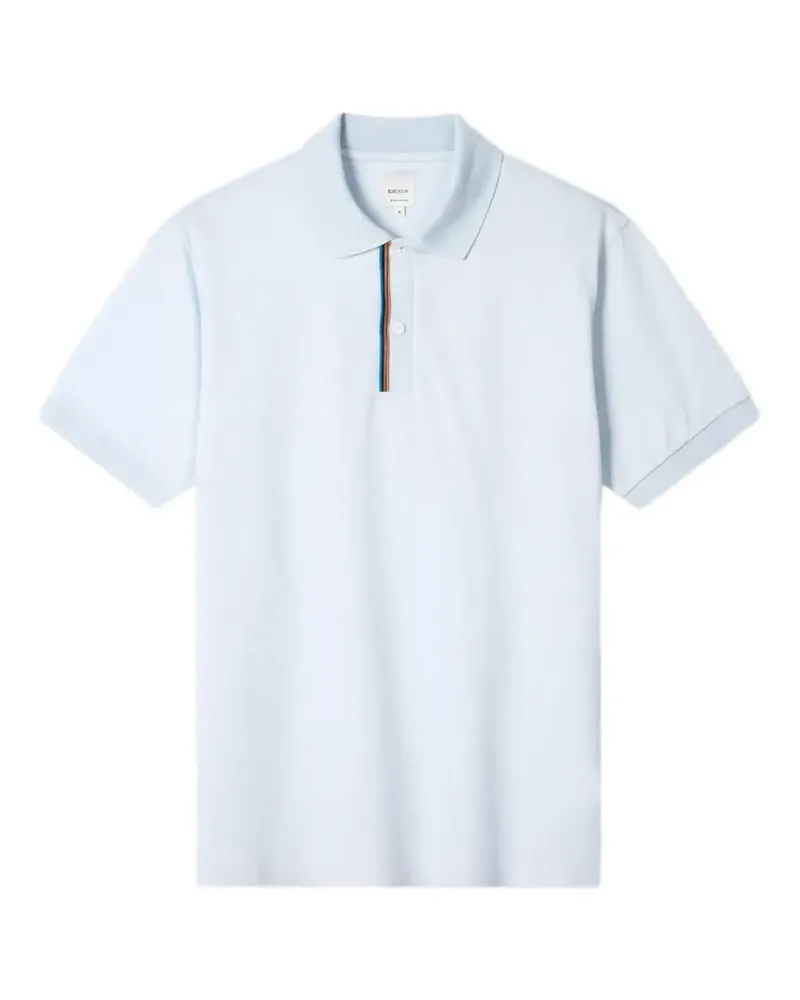 Paul Smith sky blue Signature-Stripe-trim polo shirt - Blau Blau