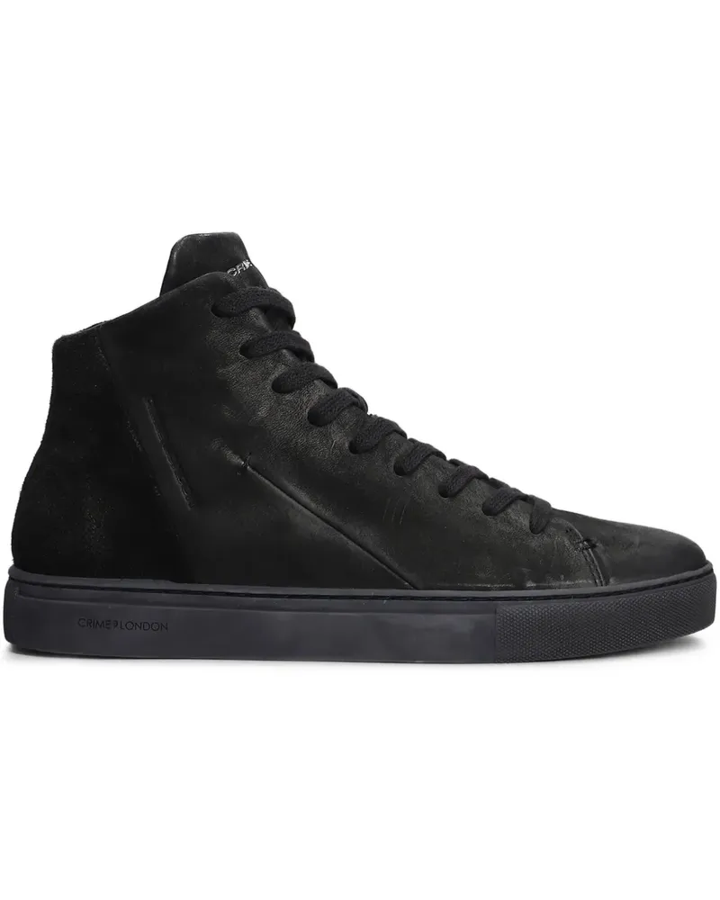 Crime Minimal High-Top-Sneakers - Schwarz Schwarz