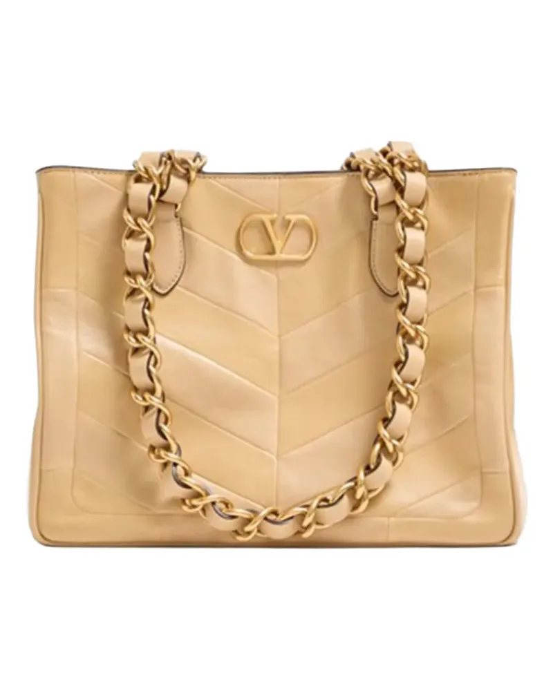 Valentino Garavani Laseine leather shoulder bag - Nude Nude