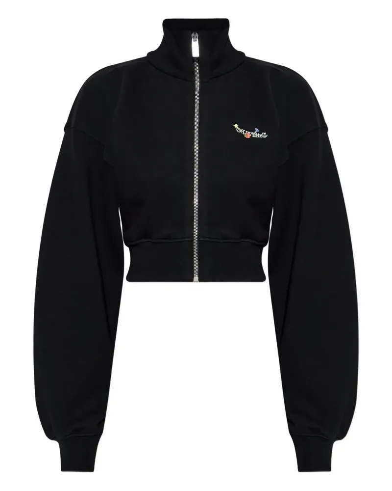 OFF-WHITE zip floral knitwear - Schwarz Schwarz