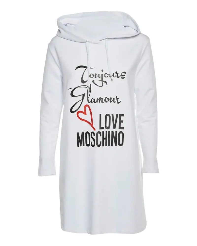 Moschino logo print hoodie dress - Weiß Weiß
