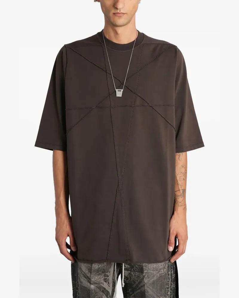 DRKSHDW by Rick Owens T-Shirt mit Ziernähten - Braun Braun