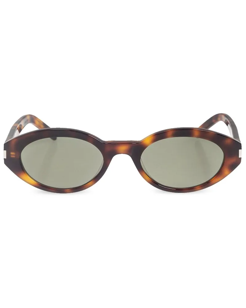 Saint Laurent Sonnenbrille mit ovalem Gestell - Braun Braun